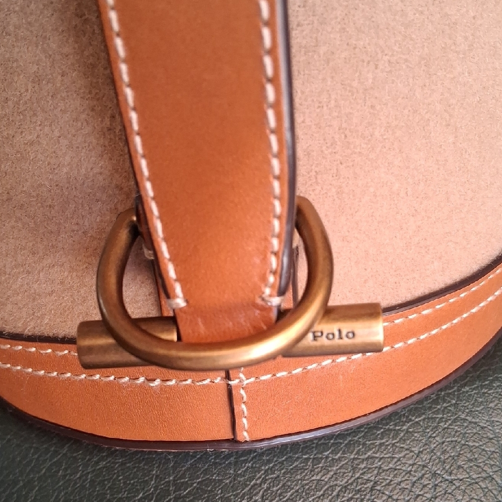 Ralph Lauren-Polo Flannel Bellport Sling Bucket Bag. Color is Camel. NWT. - Picture 14 of 14